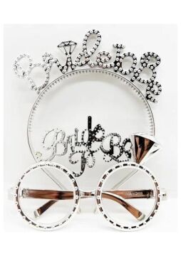 BRİDE GÖZLÜK-TAÇ SET GÜMÜŞ