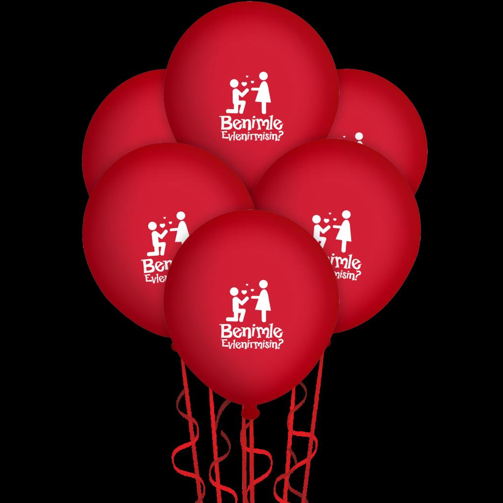 Benimle Evlenirmisin Baskılı Balon 100 Adet 12'' (Hbk)