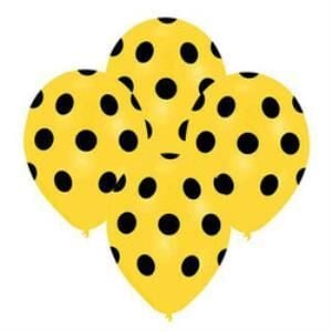 Ç.ÇEVRE SİYAH PUANTİYE BASKILI SARI-BEYAZ BALON