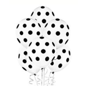 Ç.ÇEVRE SİYAH PUANTİYE BASKILI SARI-BEYAZ BALON