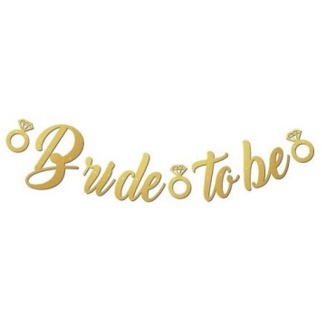 KALİGRAFİ BANNER BRIDE TO BE GOLD