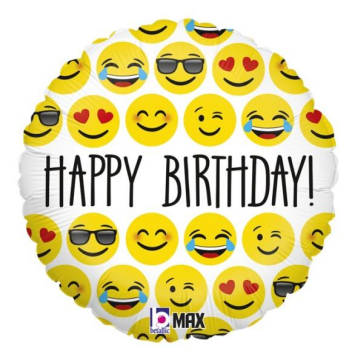 EMOJİ BİRTHDAY (18'' TWO SİDE) (PAKETLİ)