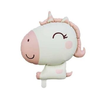 PEMBE RETRO UNİCORN FOLYO BALON