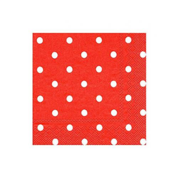 BEYAZ PUANTİYELİ KIRMIZI KAĞIT PEÇETE