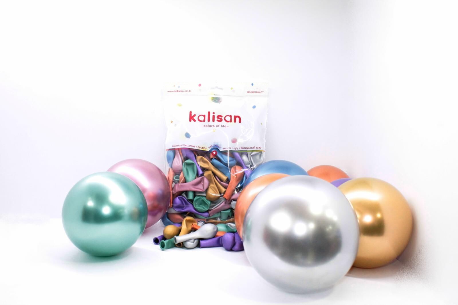 Krom Minik Balon Karışık Renkli Paket 50 Adet 12 Cm 5'' (Kalisan)