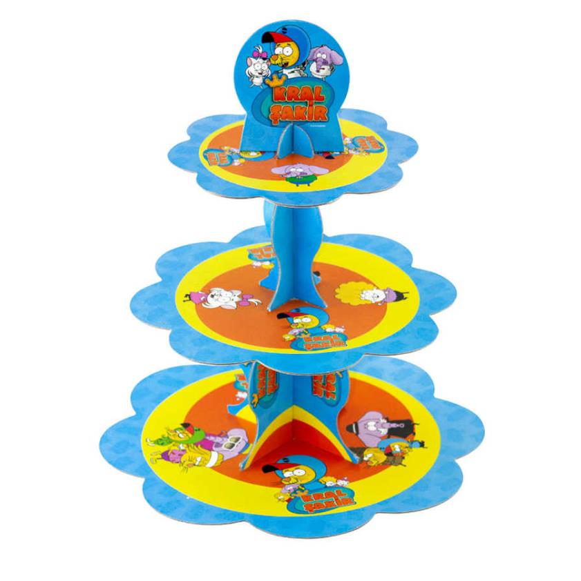 Kral Şakir Action Temalı Kek Standı 3 Katlı Cupcake Standı