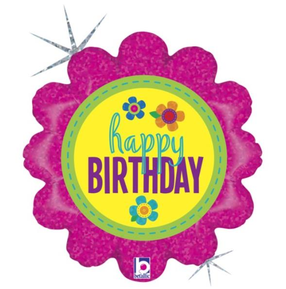 Birthday Çiçek Folyo Balon 18'' (Grabo)