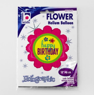 Birthday Çiçek Folyo Balon 18'' (Grabo)