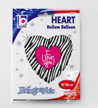 I Love Çizgili Folyo Balon 18'' (Grabo)
