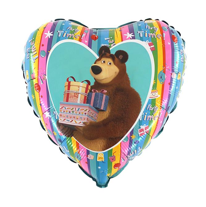 Maşa İle Koca Ayı Kalp Folyo Balon