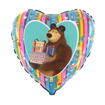 Maşa İle Koca Ayı Kalp Folyo Balon