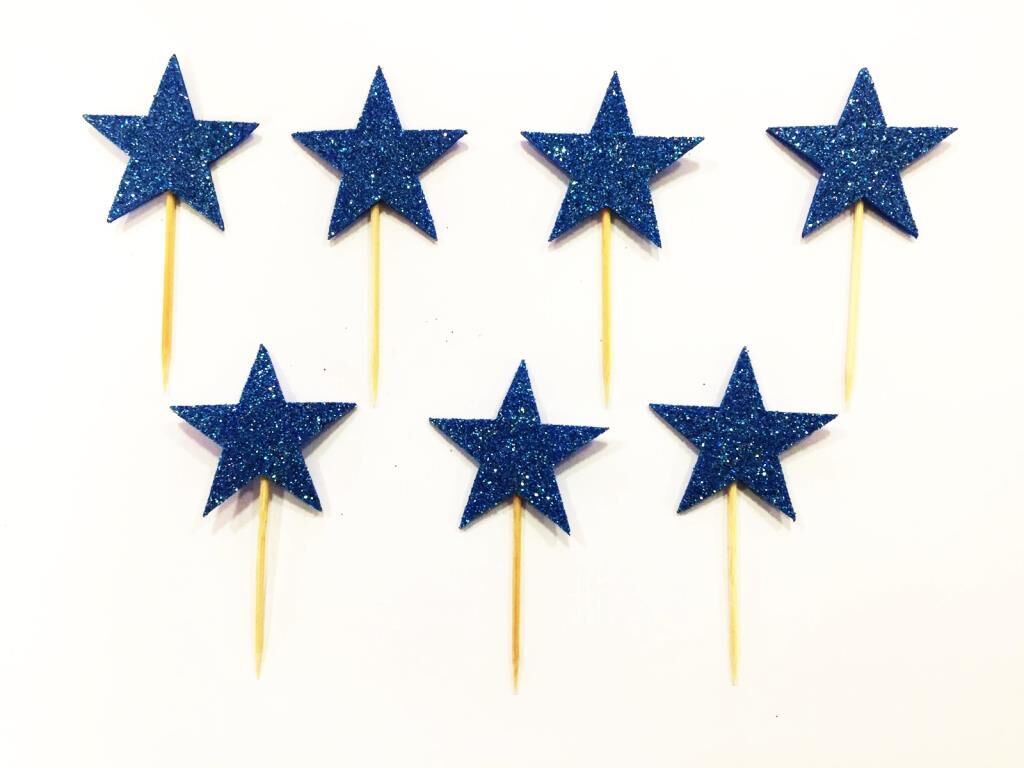 Yıldız Kürdan Eva Simli Mavi Renk 12 Adet