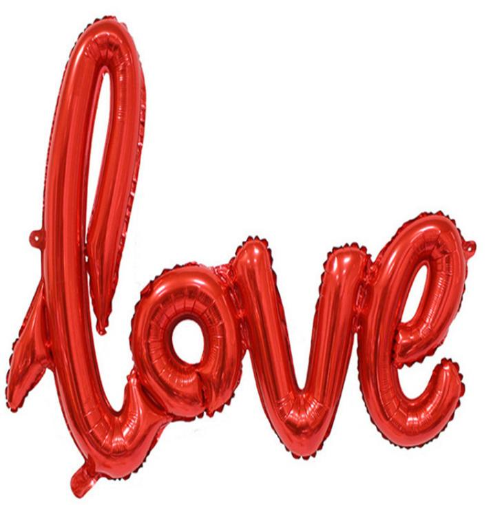 ''Love'' Yazısı Folyo Kırmızı 14'' (Kendin Şişir)