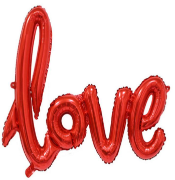 ''Love'' Yazısı Folyo Kırmızı 14'' (Kendin Şişir)