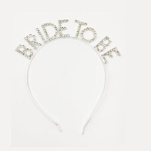 METAL TAŞLI TAÇ BRIDE TO BE GÜMÜŞ