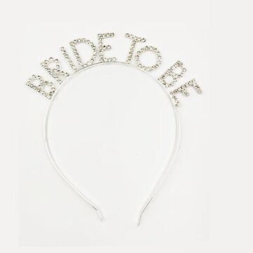 METAL TAŞLI TAÇ BRIDE TO BE GÜMÜŞ