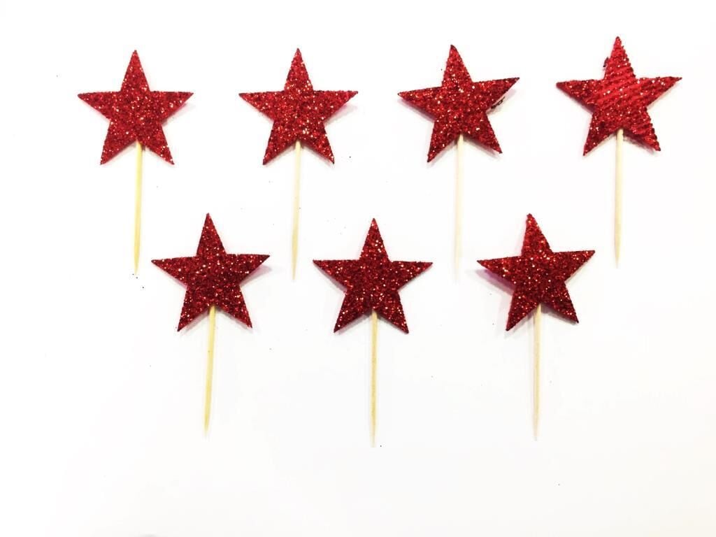 Yıldız Kürdan Eva Simli Kırmızı Renk 12 Adet