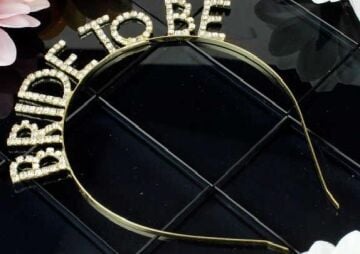 METAL TAŞLI TAÇ BRIDE TO BE GOLD