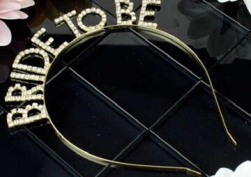 METAL TAŞLI TAÇ BRIDE TO BE GOLD