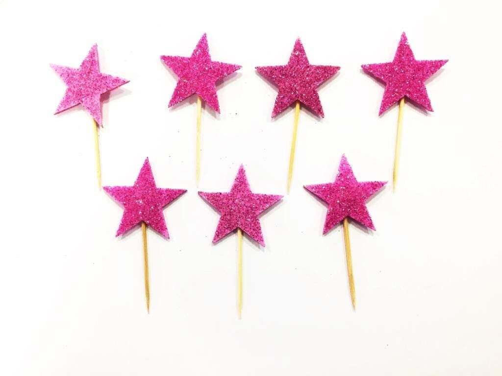 Yıldız Kürdan Eva Simli Pembe Renk 12 Adet