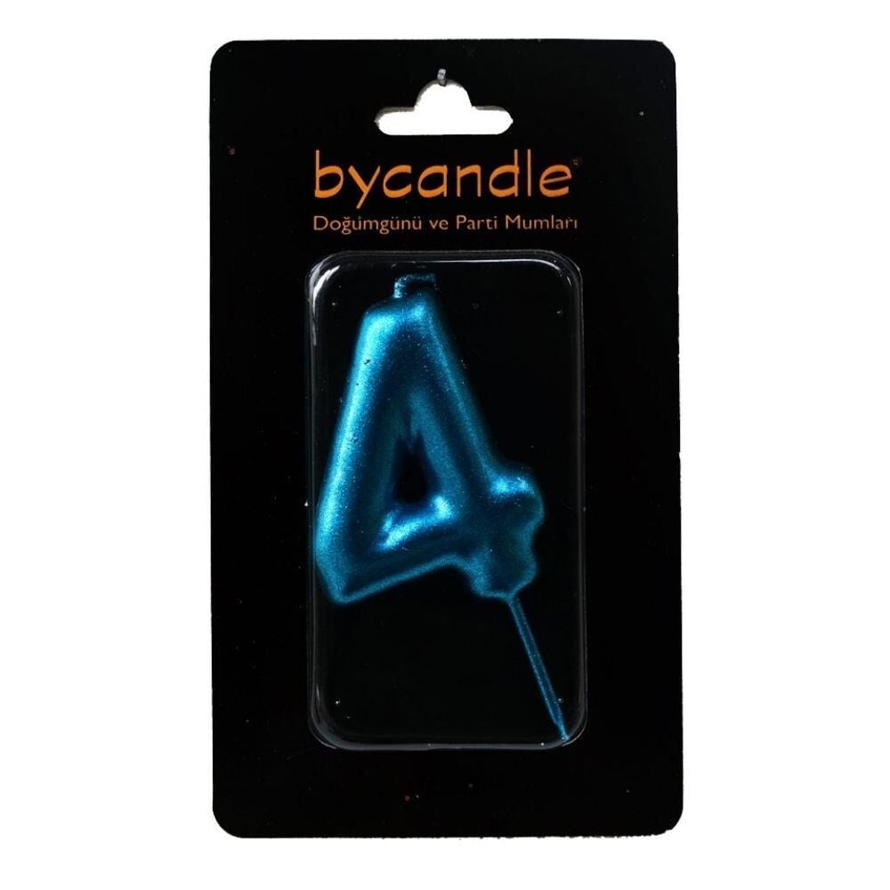 RAKAM MUM 8 CM MAVİ ''4''