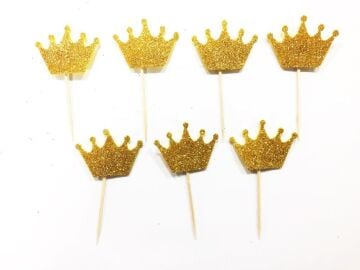 Simli Eva Taç Kürdan Gold 12 Adet