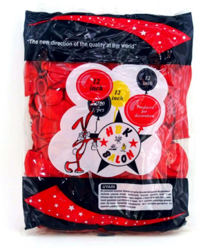 Kırmızı Dış Mekan Süsleme Balonu 100 Adet 12'' (Hbk)