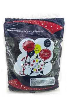 Siyah Dış Mekan Süsleme Balonu 100 Adet 12'' (Hbk)