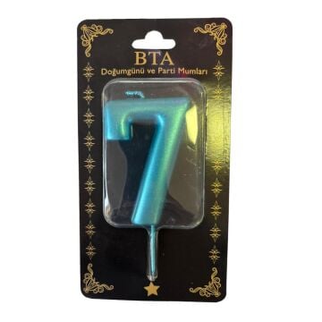 RAKAM MUM 8 CM MAVİ ''7''