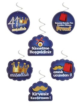 SÜNNET SPİRAL TAVAN SÜSÜ 6 LI