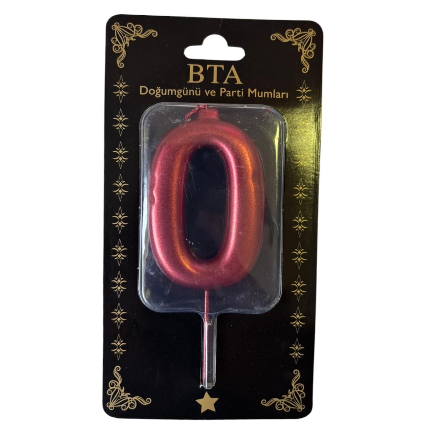 RAKAM MUM 8 CM KIRMIZI ''0''