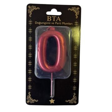 RAKAM MUM 8 CM KIRMIZI ''0''