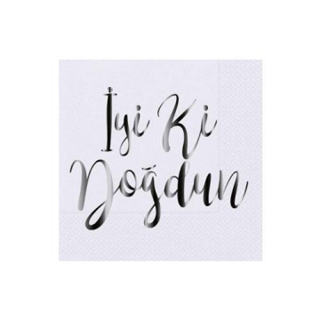 SİLVER VARAK İYİ Kİ DOĞDUN BASKILI PEÇETE