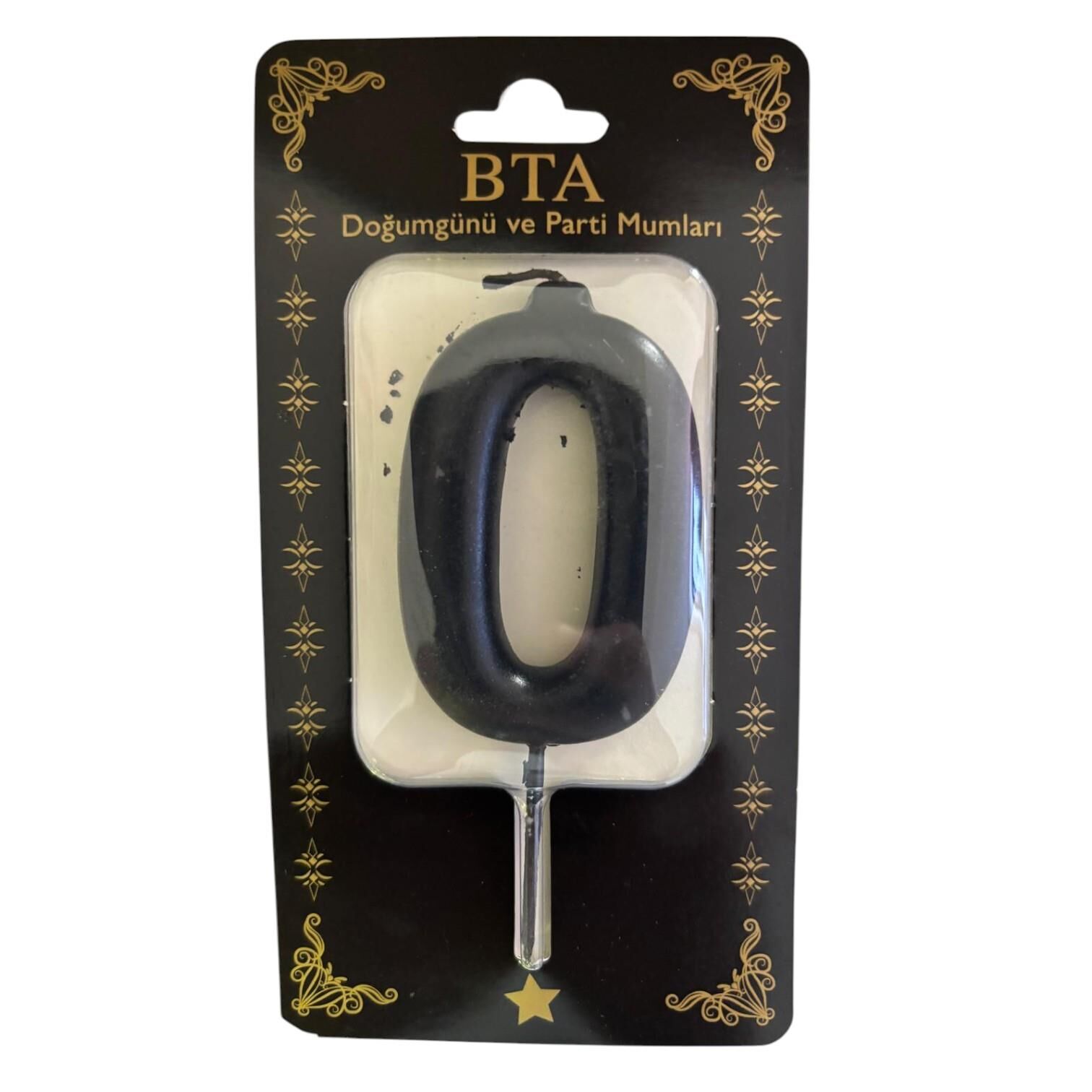 RAKAM MUM 8 CM SİYAH ''0''