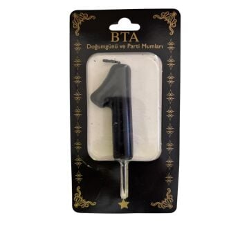 RAKAM MUM 8 CM SİYAH ''1''