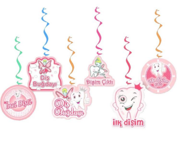 Diş Buğdayı Pembe Spiral Tavan Süsü