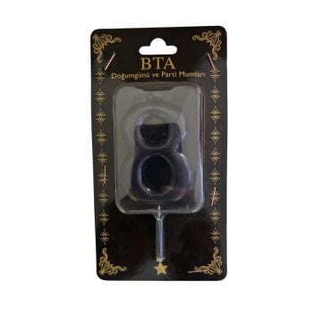 RAKAM MUM 8 CM SİYAH ''8''