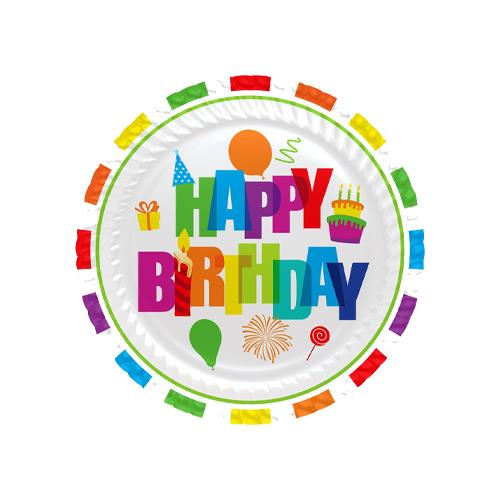 RENKLİ DOĞUM GÜNÜ KARTON TABAK