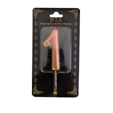 RAKAM MUM 8 CM ROSE GOLD ''1''