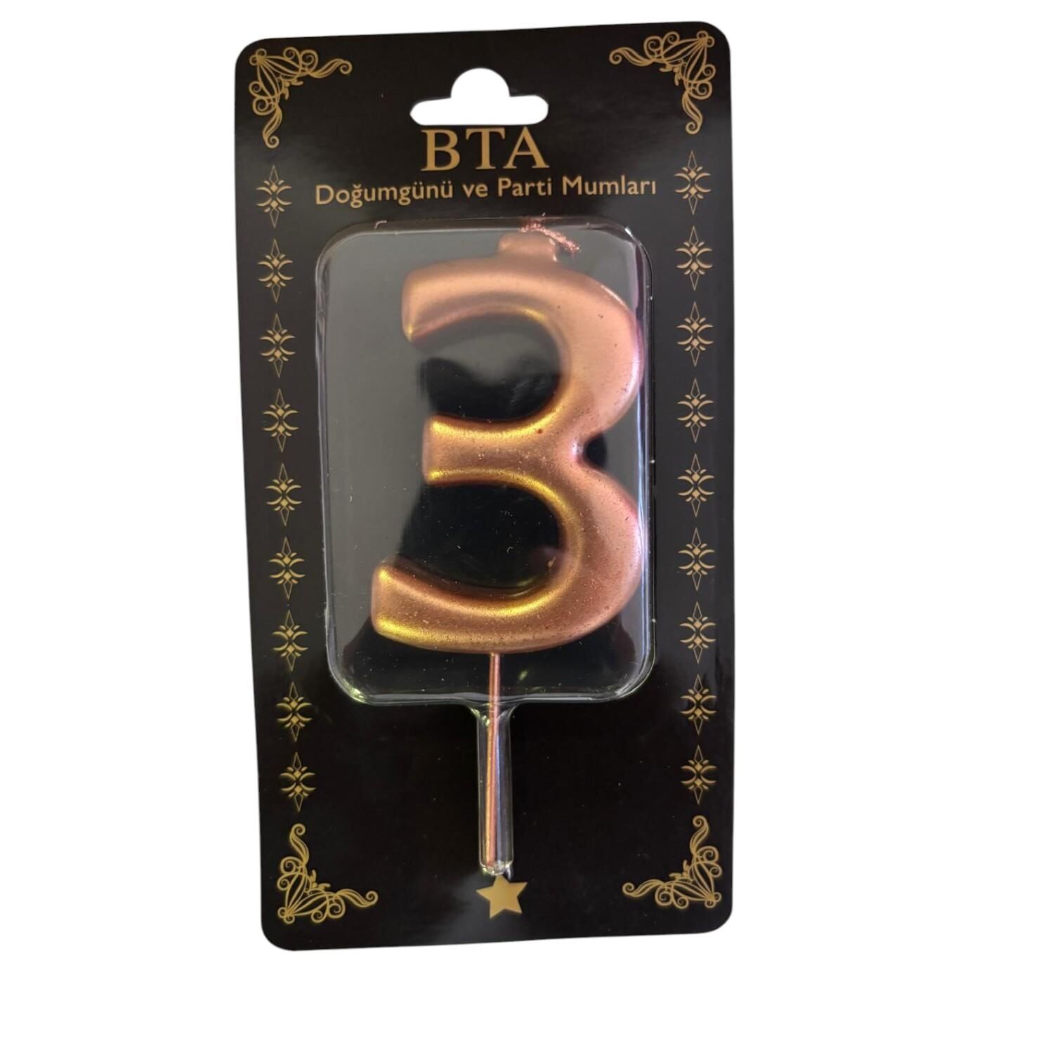 RAKAM MUM 8 CM ROSE GOLD ''3''