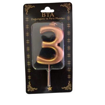 RAKAM MUM 8 CM ROSE GOLD ''3''