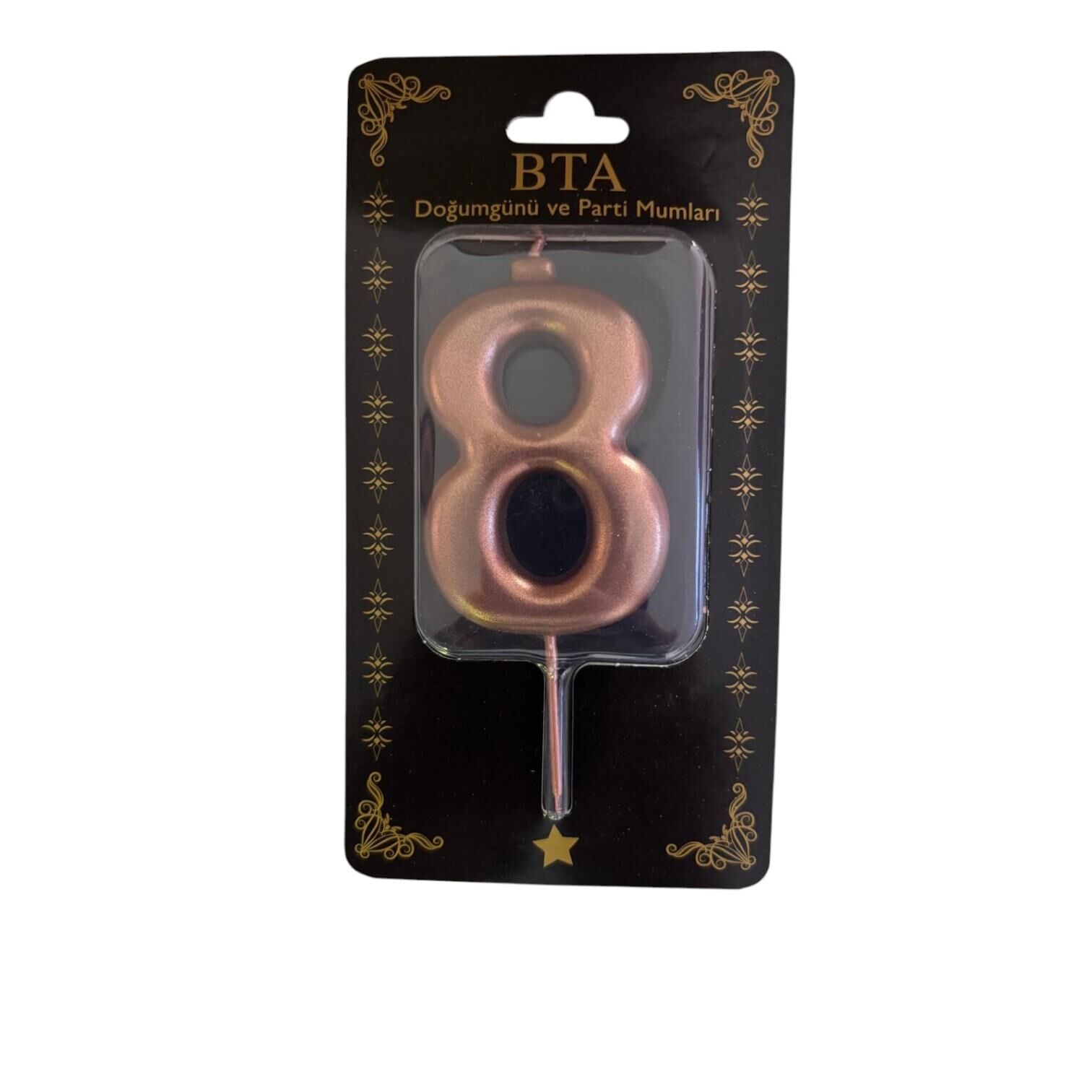 RAKAM MUM 8 CM ROSE GOLD ''8''