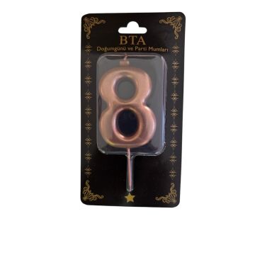 RAKAM MUM 8 CM ROSE GOLD ''8''