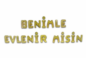 Benimle Evlenirmisin Folyo Balon Gold Renk