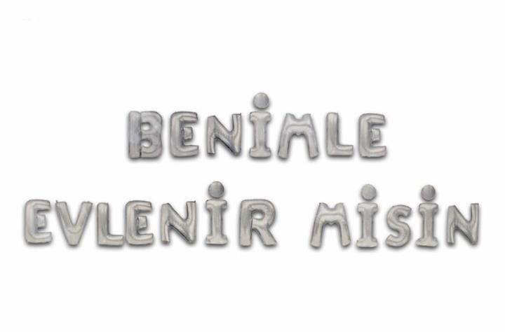 Benimle Evlenirmisin Folyo Balon Gümüş Renk