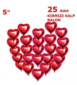 5'' KALP FOLYO KIRMIZI ( 25 Lİ )