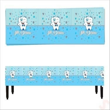 DİŞ BUĞDAYI PLASTİK MASA ÖRTÜSÜ - MAVİ