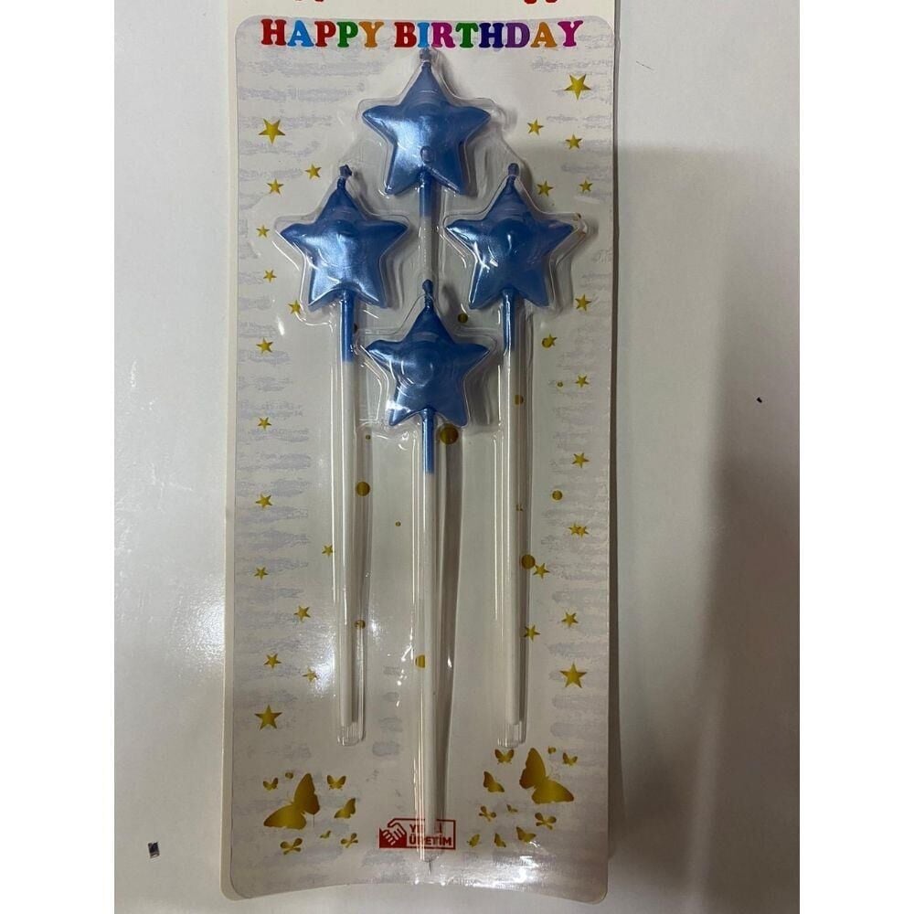 MAVİ YILDIZ MUM 4 LÜ