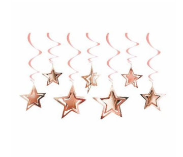 3 BOYUTLU YILDIZ TAVAN SARKIT SÜS - ROSE