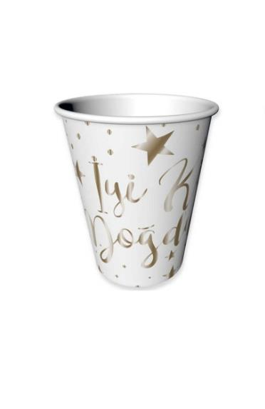 İyi Ki Doğdun Gold Baskılı Beyaz Renk Karton Bardak 8 Adet